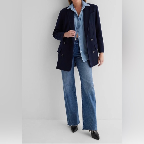 Express Jackets & Blazers - Express Faux Wool Double Breasted Oversized Coat